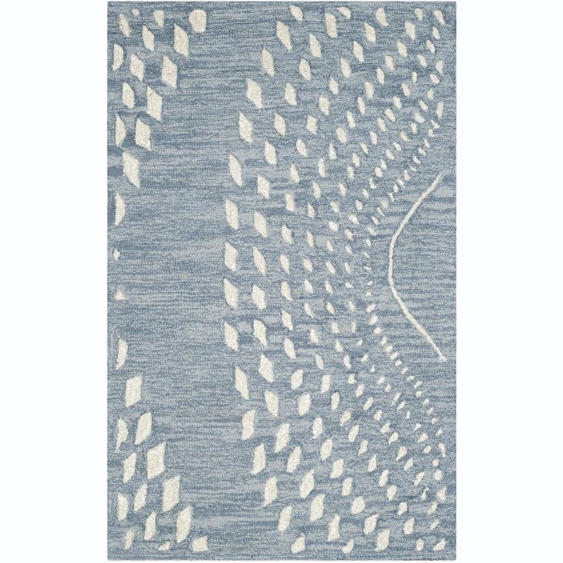 Global Inspirations Hand-Tufted Wool Area Rug in Blue/Ivory, 2' x 3'