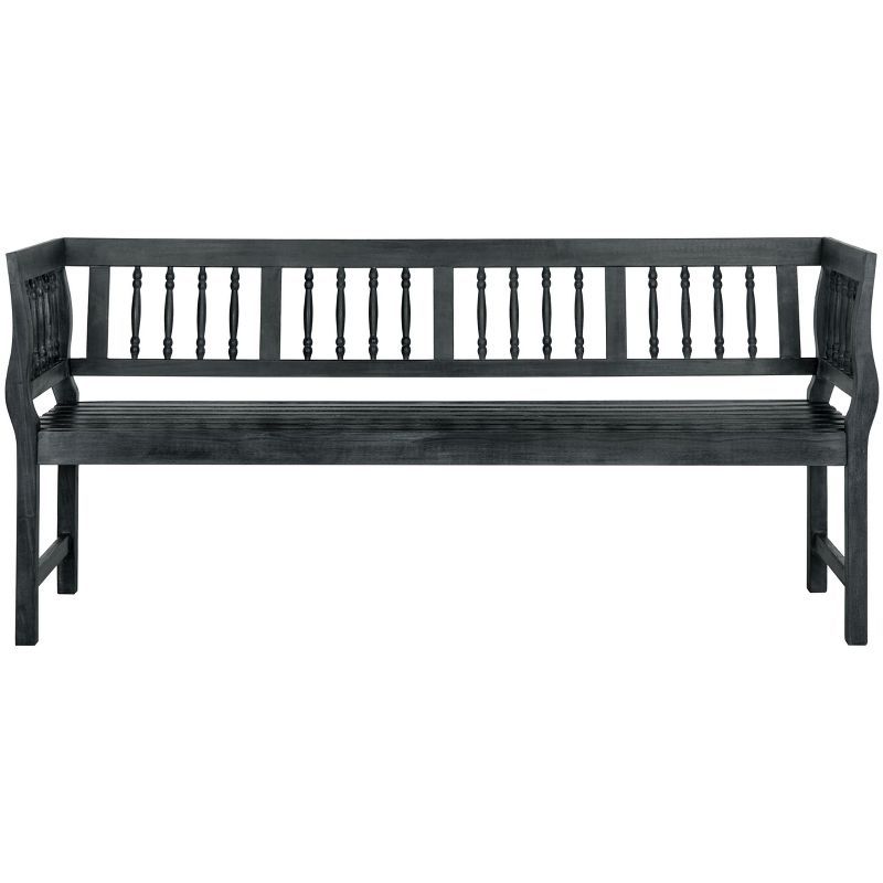 Brentwood Gray and Beige Acacia Wood Outdoor Bench