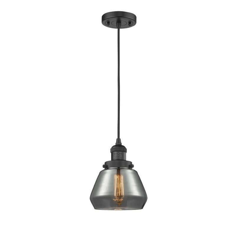 Fulton Matte Black and Smoke Glass Mini Pendant Light