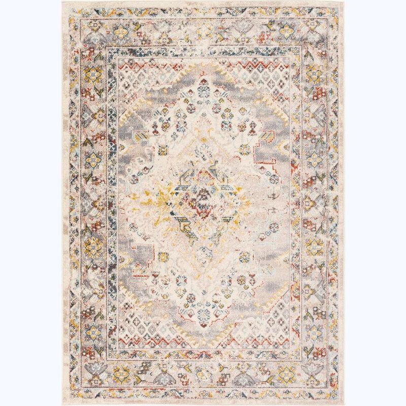 Var 5'3" x 7'3" Gray Synthetic Fur Rectangular Area Rug
