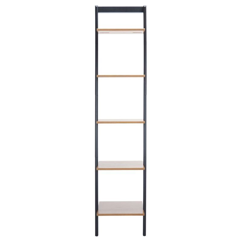 Allaire 5-Tier Natural/Charcoal Wood Ladder Etagere