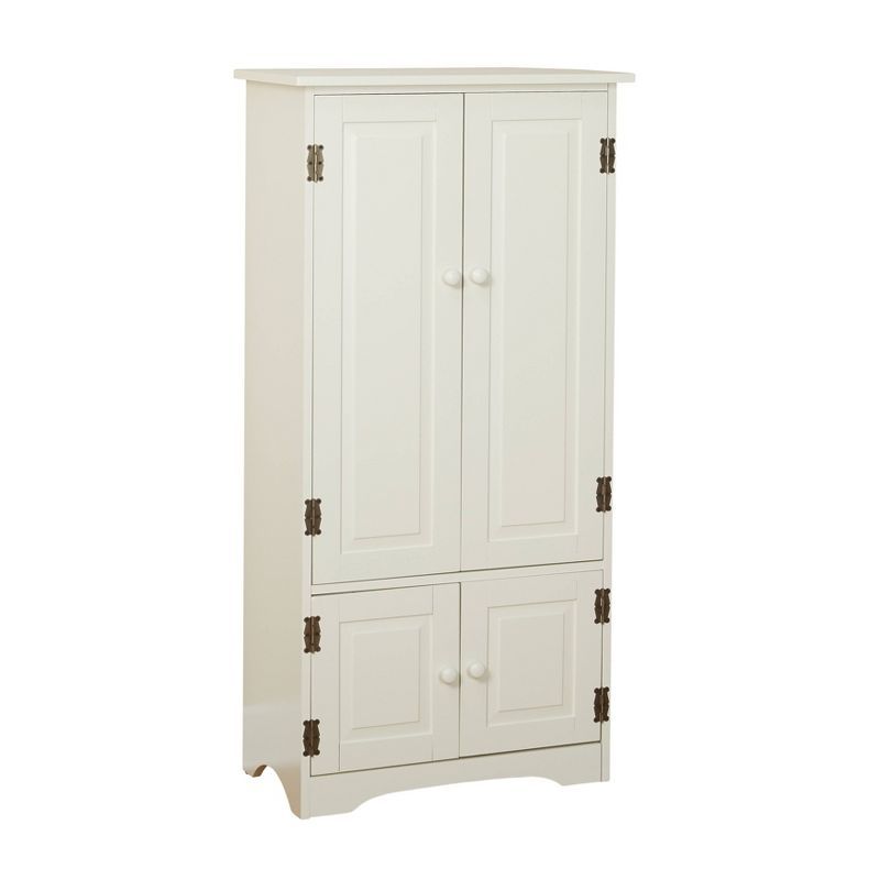 Tall White Freestanding Cabinet with Adjustable Shelving