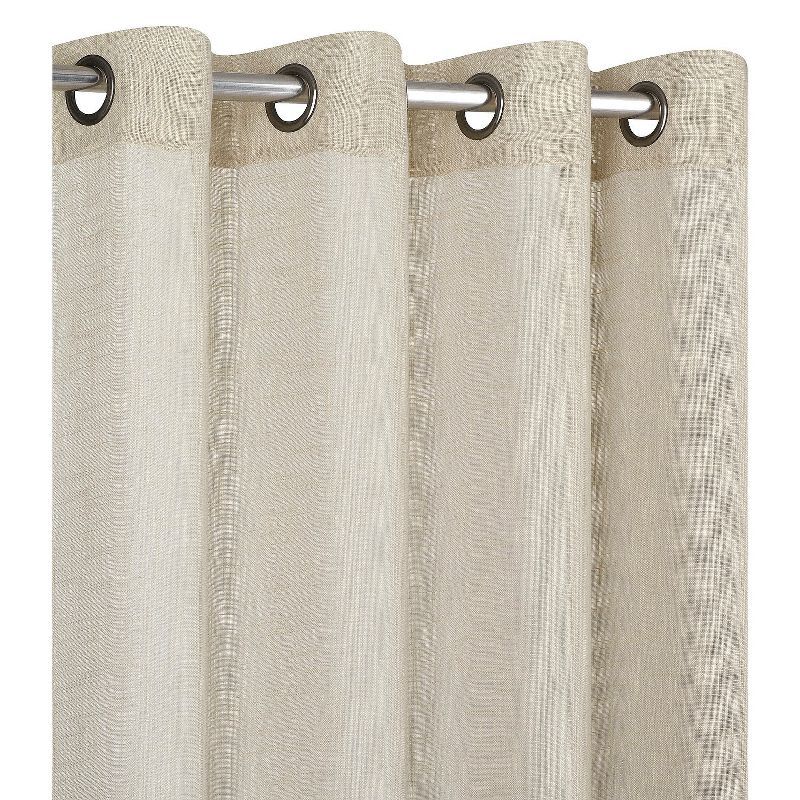 84" Beige Linen Sheer Grommet Top Window Panels