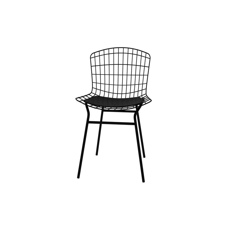 Madeline Black Metal Side Chair with Cushion