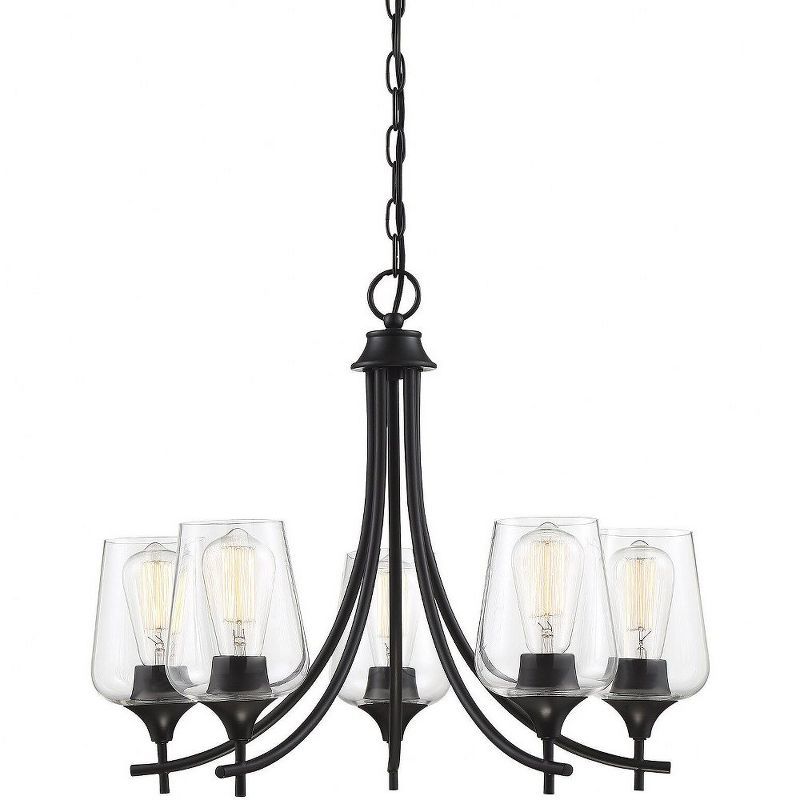 Octave Black 5-Light Chandelier with Clear Glass Shades