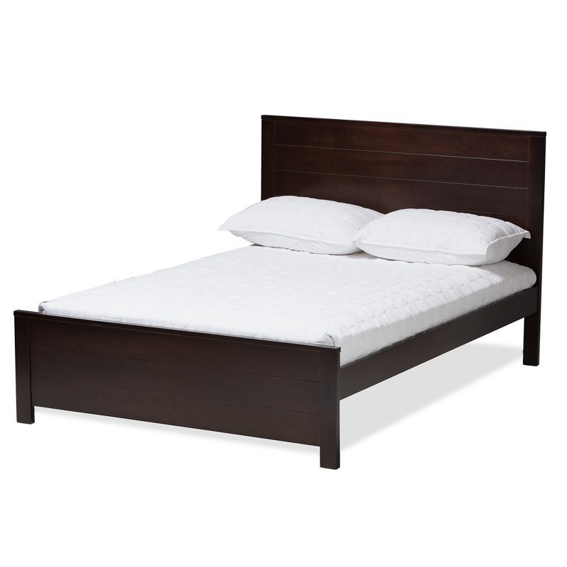 Catalina Dark Brown Wood Full Platform Bed with Headboard