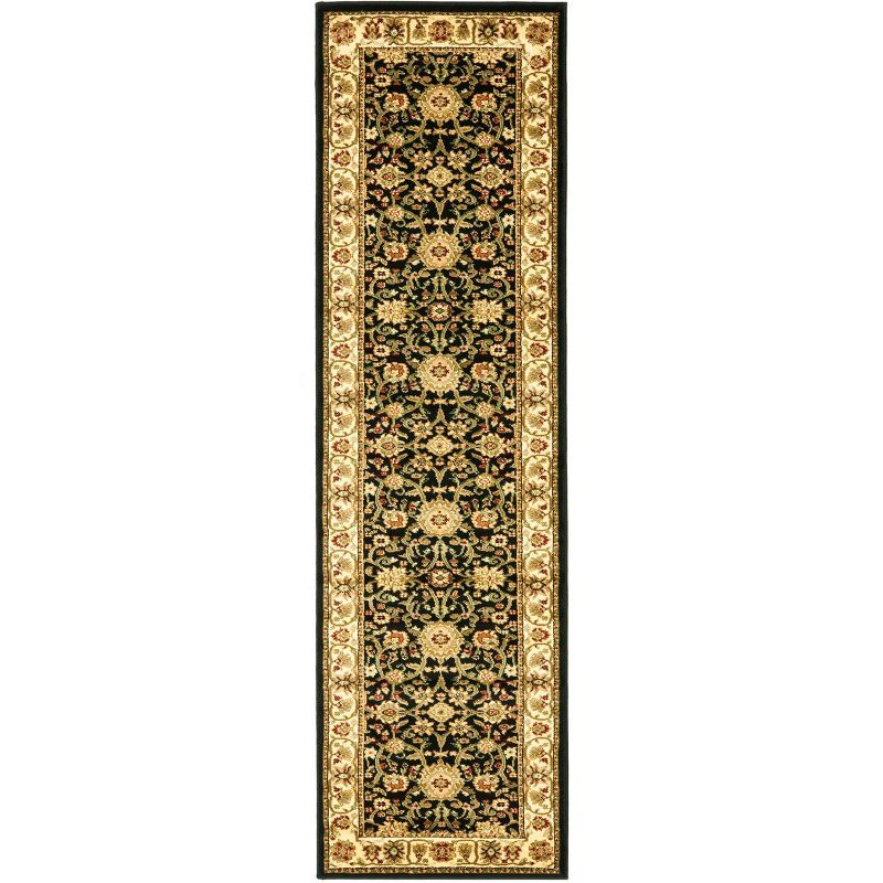 Lyndhurst Black and Ivory Synthetic Runner Rug 2'3" x 6'