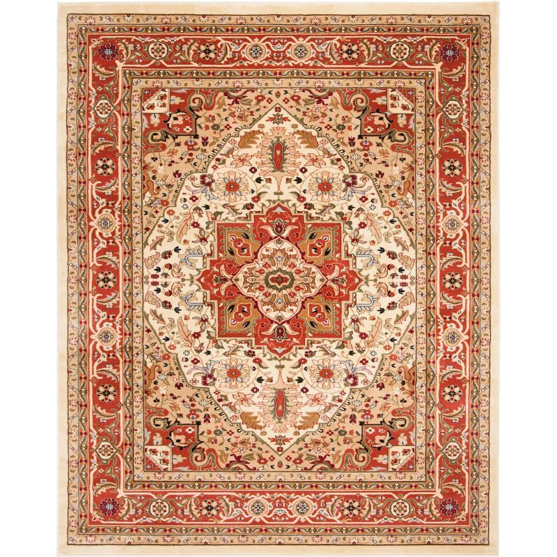 Lyndhurst LNH330 Power Loomed Area Rug - Ivory/Rust - 8'x11' - Safavieh.