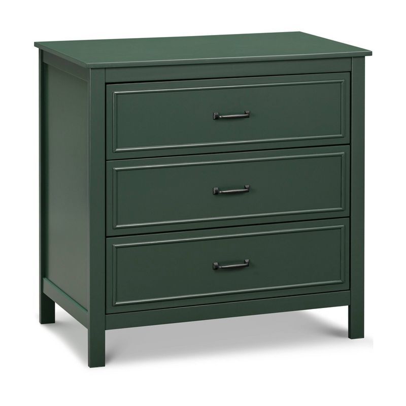 Forest Green 3-Drawer Nursery Dresser with Metal Pulls