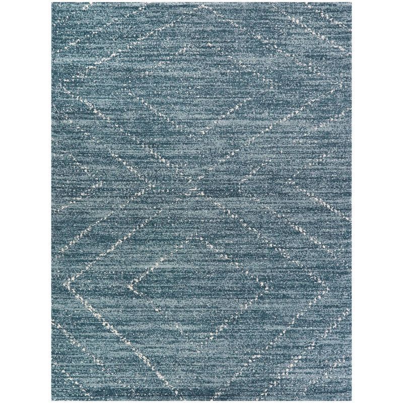 Balta Blue Geometric Synthetic 7' x 9' Area Rug