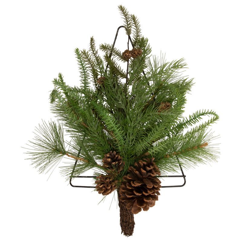 Festive Pinecone & Pine Needle 21" Wall Christmas Tree Decoration