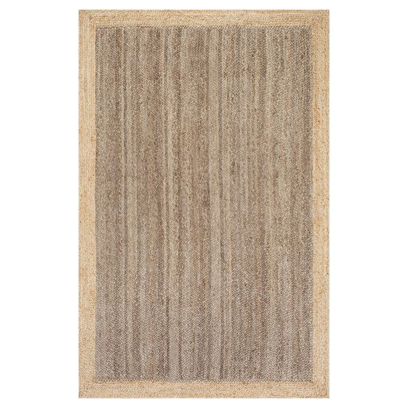 Braided Gray Jute 6' x 9' Handmade Rectangular Rug