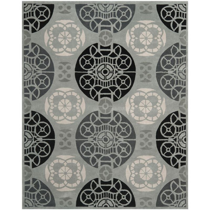 Elegante Gray Hand-Tufted Wool & Viscose 8' x 10' Area Rug