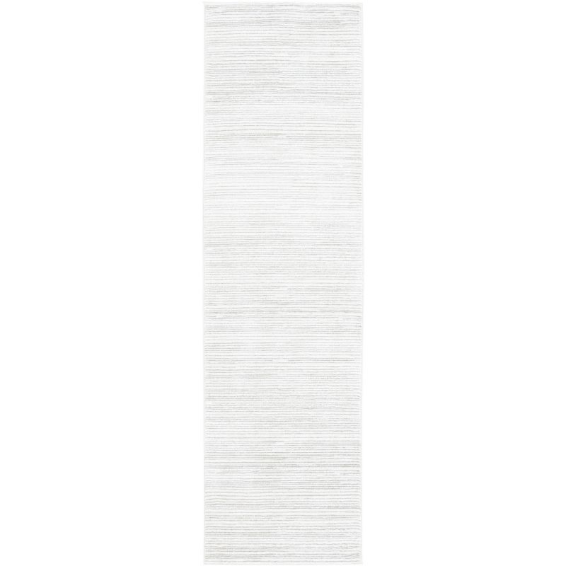 Vision Ivory & Grey Hand-knotted Synthetic Runner Rug