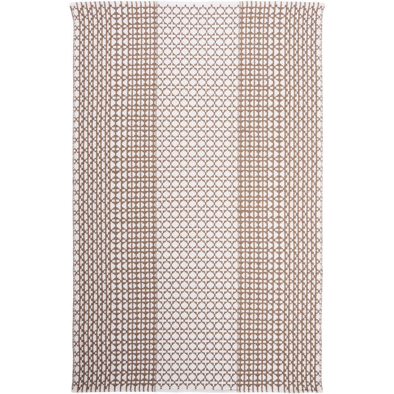 Coastal Charm Taupe & Ivory Cotton Flatweave 5' x 8' Rug