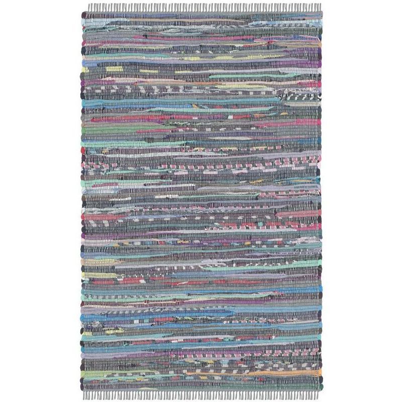 Gray Flat Woven Handmade Wool and Cotton Area Rug