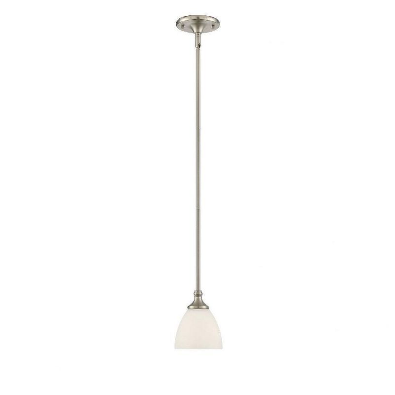 Herndon Satin Nickel Mini Pendant with Frosted Glass Shade