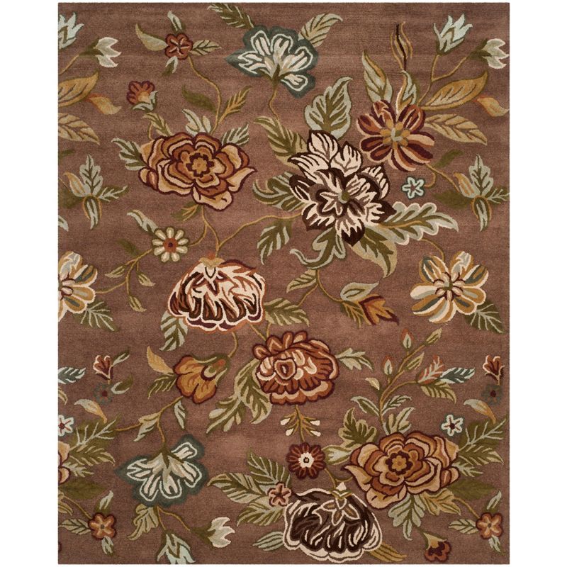 Blossom Brown Floral Hand-Tufted Wool 8' x 10' Area Rug