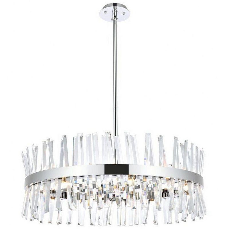 Serephina 32-Inch Chrome Crystal Round Chandelier