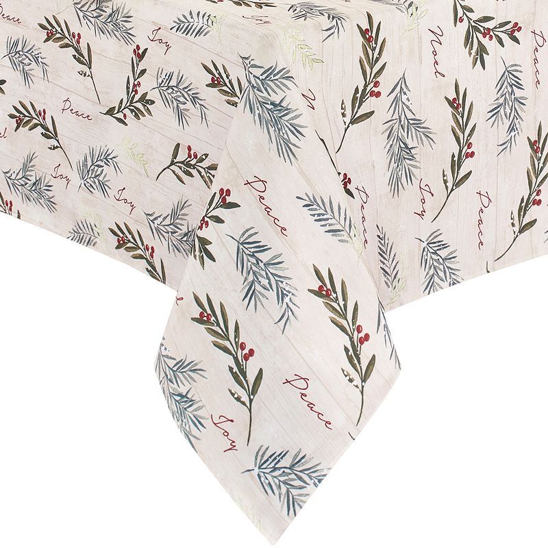 Holiday Floral Print Christmas Tablecloth, 60" x 102", Multi-Color