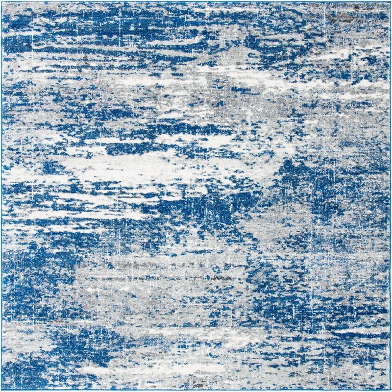 Artisan Square Hand-Knotted Easy-Care Blue Synthetic Rug - 6'7"