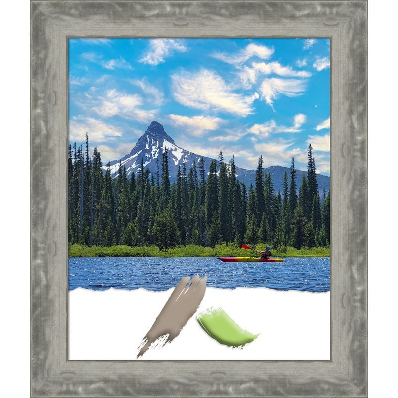 Waveline Silver Narrow Polystyrene Wall Picture Frame 18x22