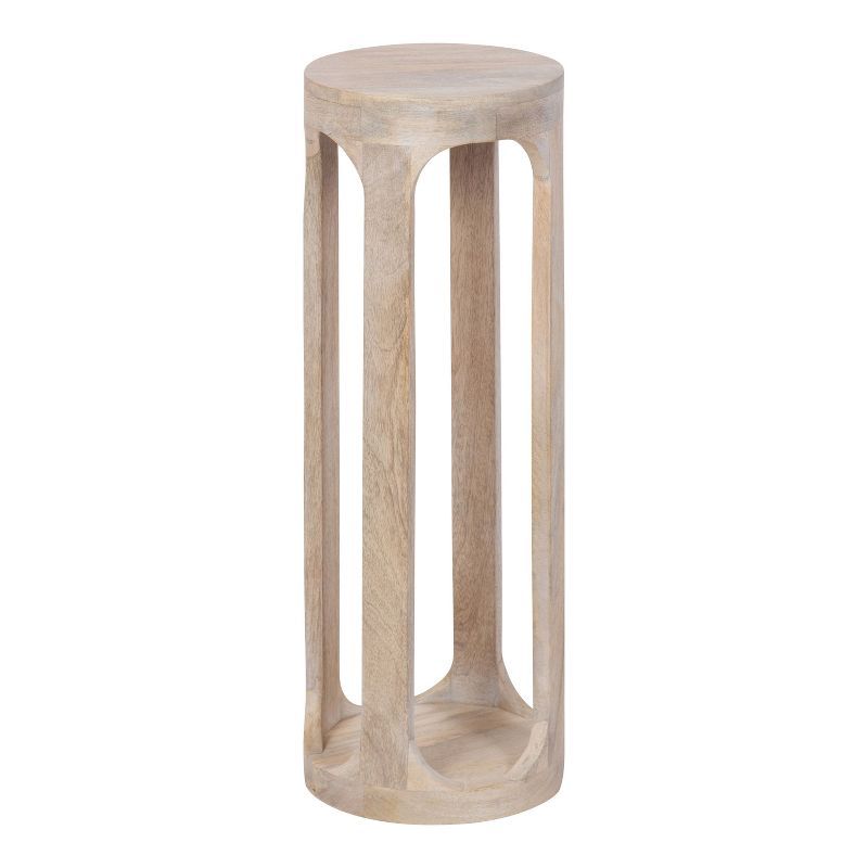 Whitewash Mango Wood Tall Round Drink Table