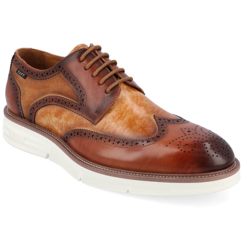 Men's Walnut Genuine Leather Lace-Up Oxford Shoes