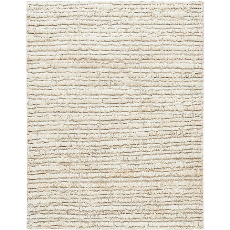 Handwoven Ivory Jute Rectangular Area Rug 4' x 6'