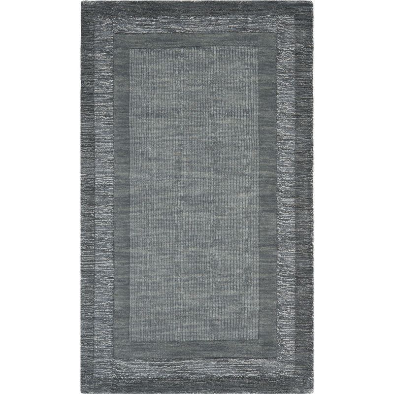 Blue Hand-Tufted Wool Area Rug 3' x 5'