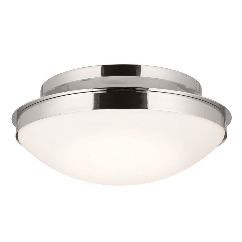 Polished Nickel 3-Light Flush Mount with Satin Etched Glass