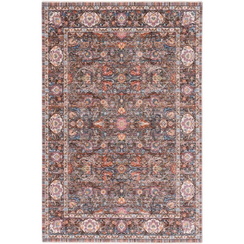Hand-Knotted Blue Synthetic Stain-Resistant Area Rug