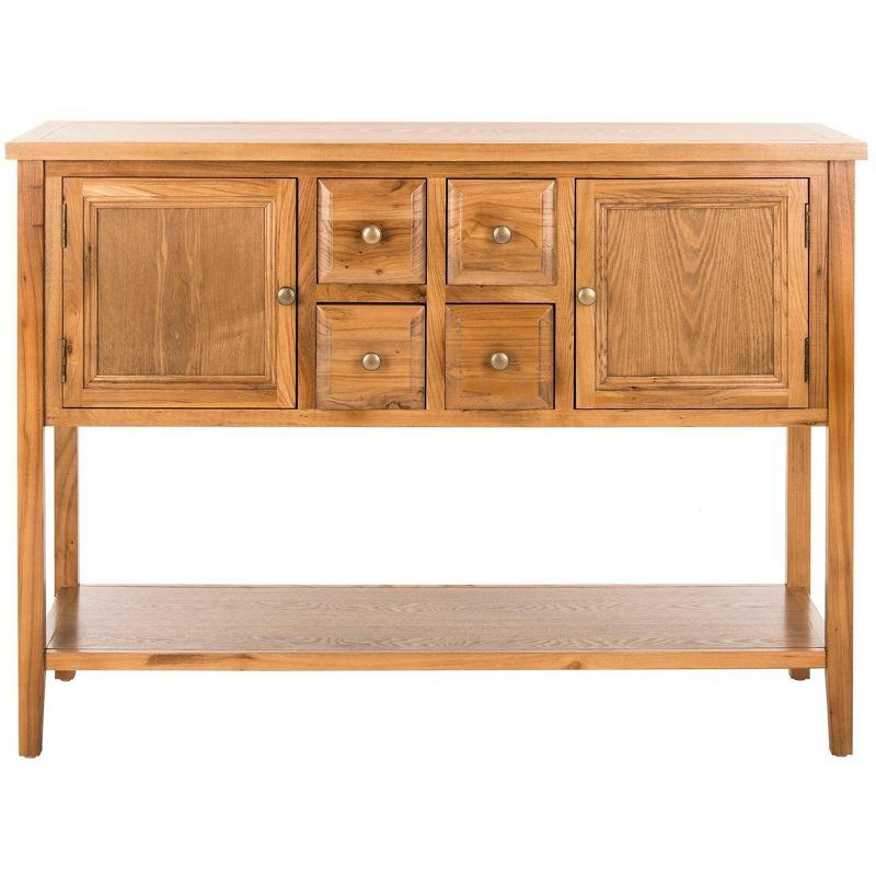 Charlotte 46'' Transitional Brown Oak 4-Drawer Sideboard