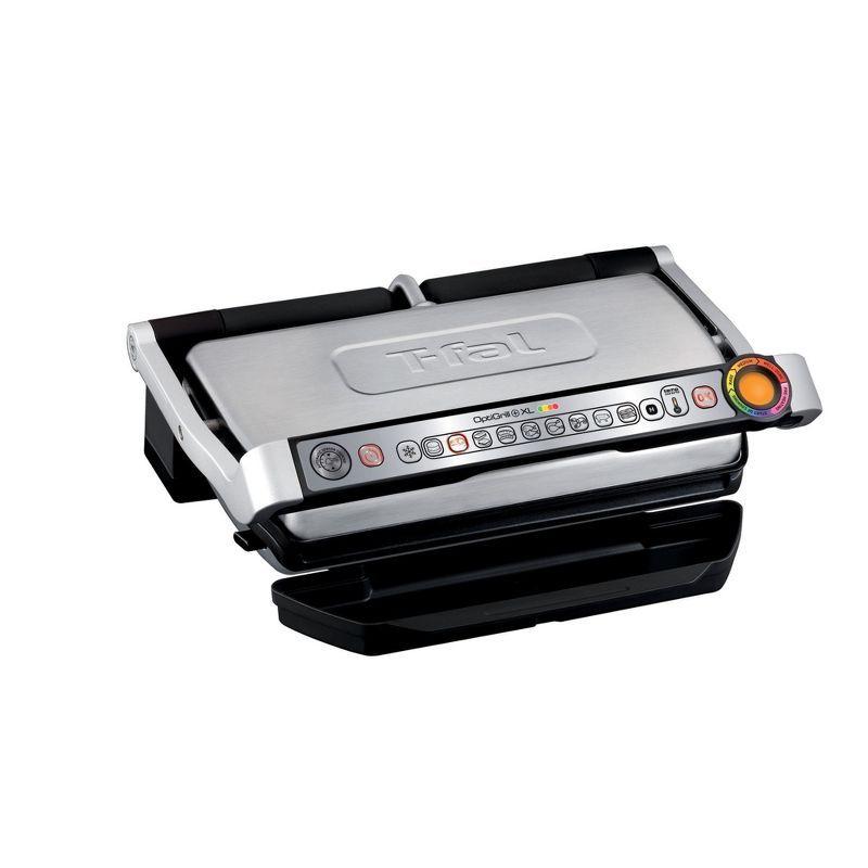 T-Fal XL Stainless Steel Indoor Electric Grill with Cast Iron Plates