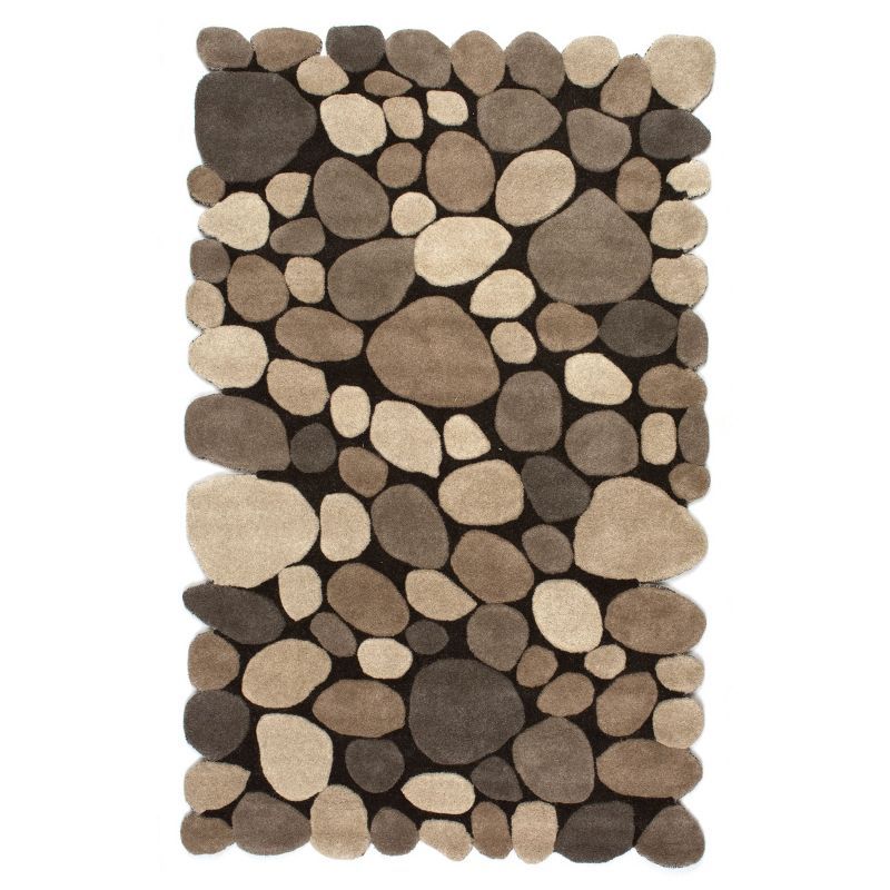 Natural Geometric Handmade Wool Tufted Accent Rug 2' x 3'