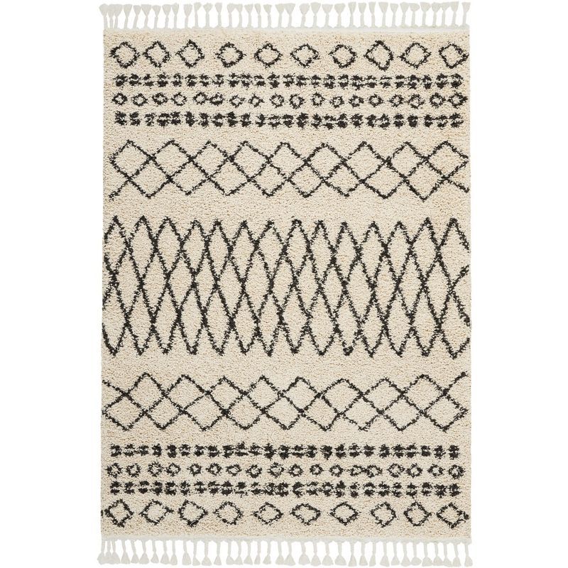 Black Diamond Synthetic Shag Kids' Area Rug 5'3" x 7'11"