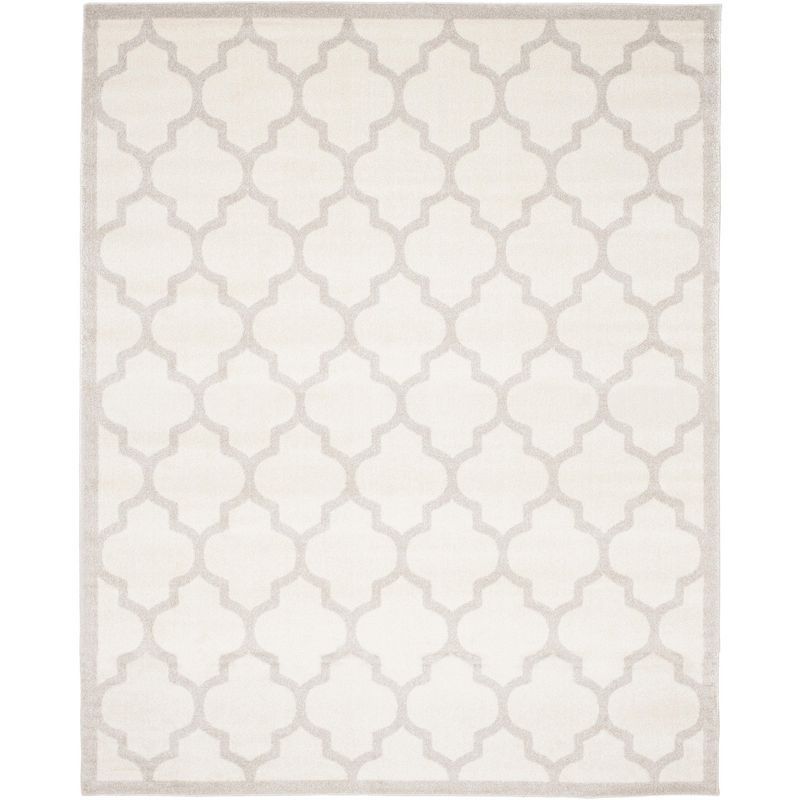 Reversible Beige and Light Grey Geometric Wool Cotton Rug