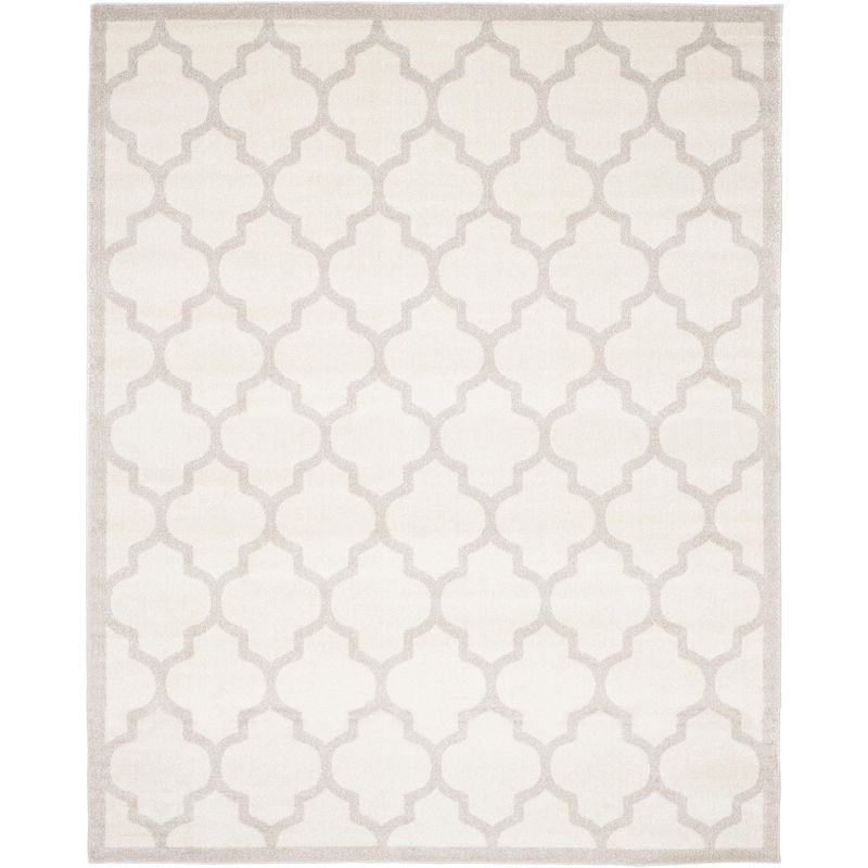 Reversible Beige and Light Grey Geometric Wool Cotton Rug