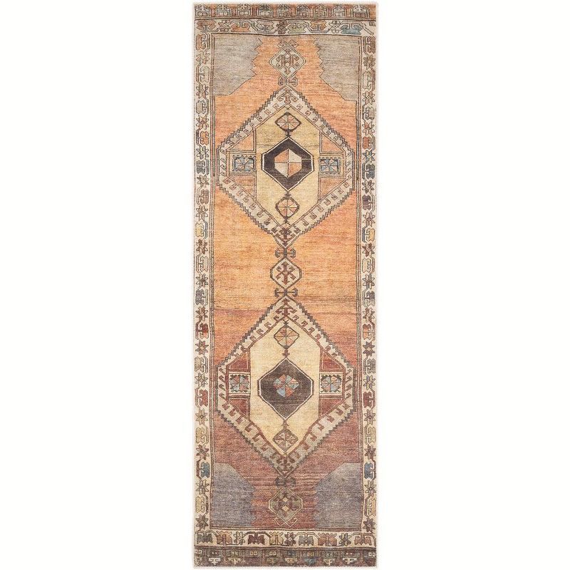 Feldbach Dark Brown Traditional Chenille Runner Rug 2'7" x 12'