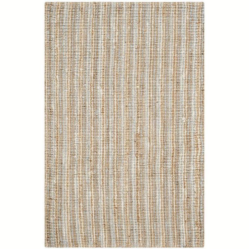 Handmade Gray and Natural Wool 4' x 6' Reversible Rug