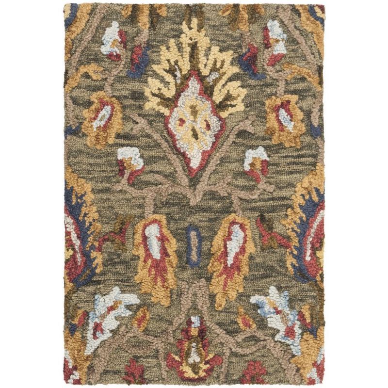 Blossom Green and Multi Floral Wool Hand Tufted Rug