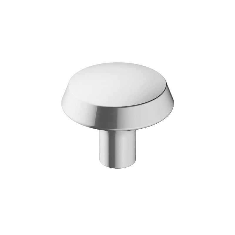 Polished Chrome Modern Round Cabinet Knob with Mounting Hardware