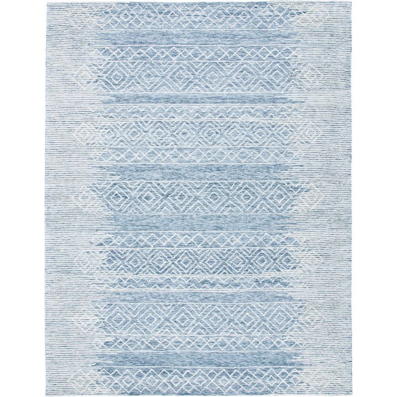 Handmade Blue Wool Tufted 8' x 10' Rectangular Area Rug