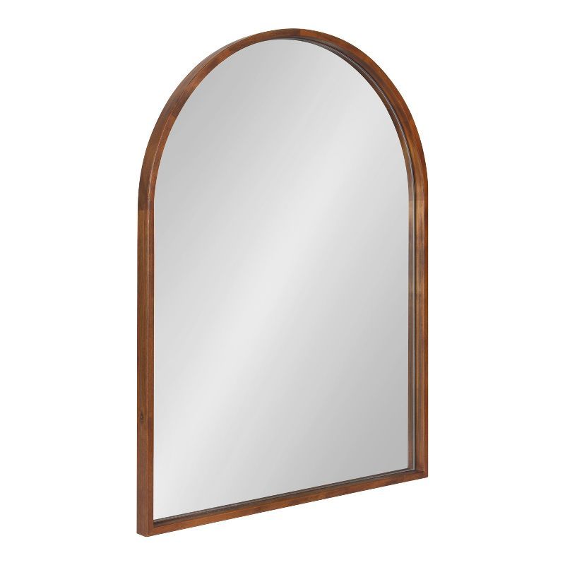 Valenti Walnut Brown Arched Wall Vanity Mirror