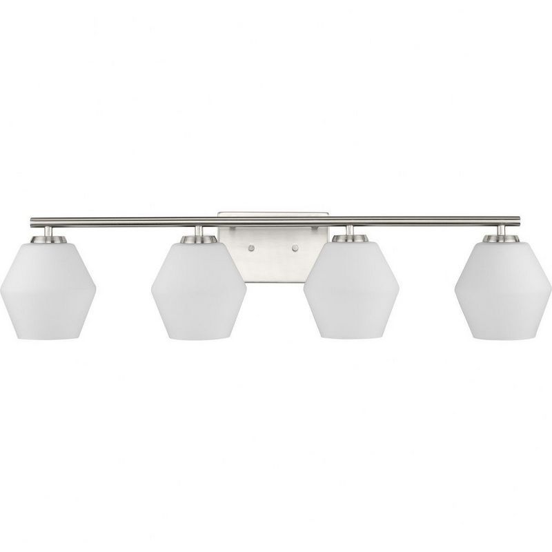 Copeland Brushed Nickel 4-Light Vanity with Opal Glass Shades