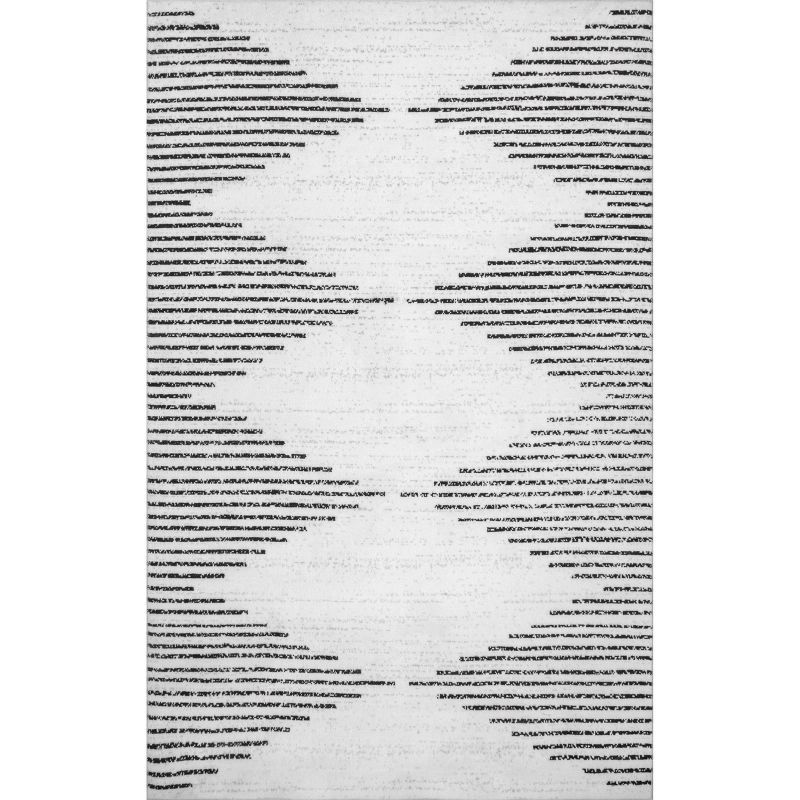 Black and White Diamond Pattern Washable 4' x 6' Rug