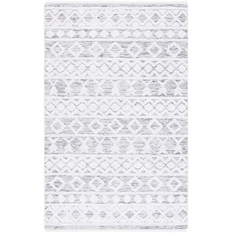 Augustine Off-White Synthetic Flat Woven 5' x 7' Rug