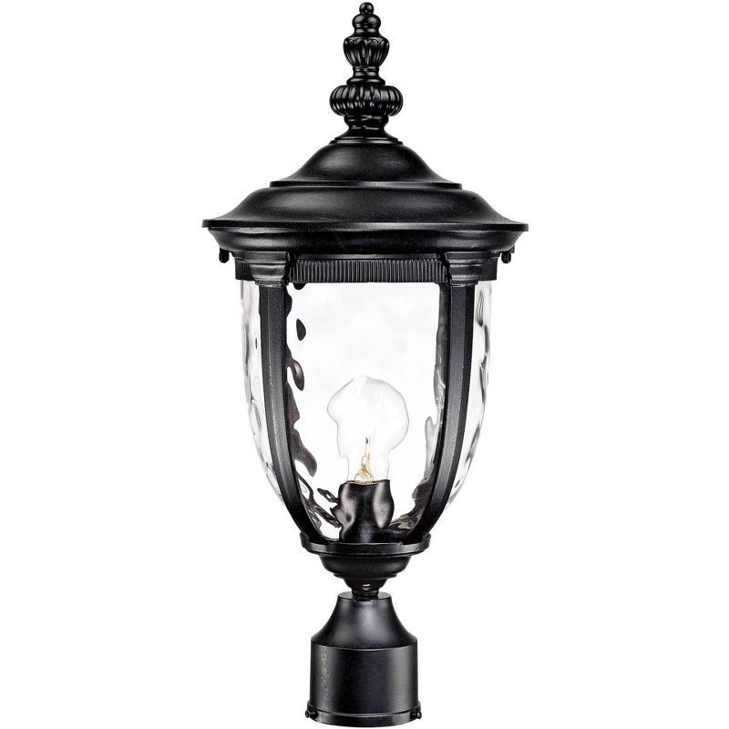 Bellagio 21" Black Metal Outdoor Post Light with Clear Glass Shade