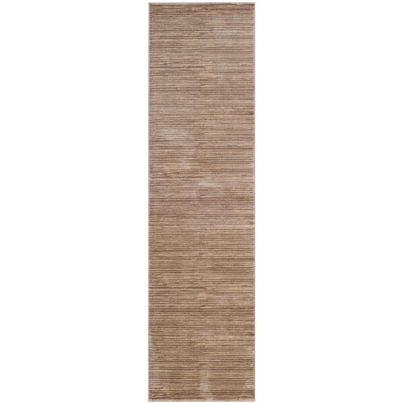 Elysian Light Brown Synthetic 2'2" x 8' Soft Texture Runner Rug