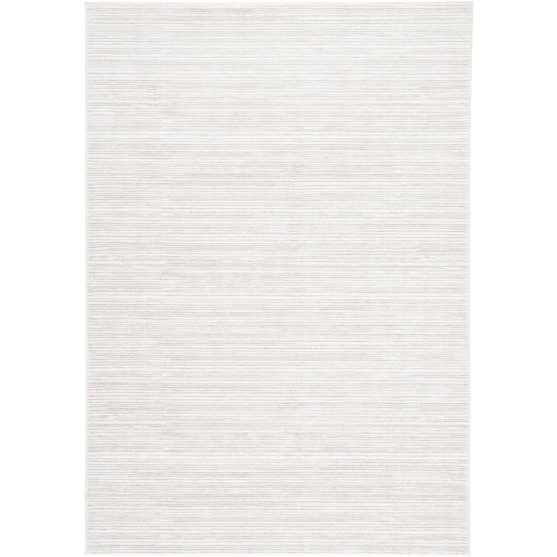 Ivory Hand-Knotted Synthetic 4' x 6' Area Rug